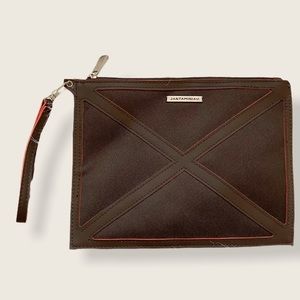 Jantaminiau for KLM Pouch Wristlet Brown/Orange